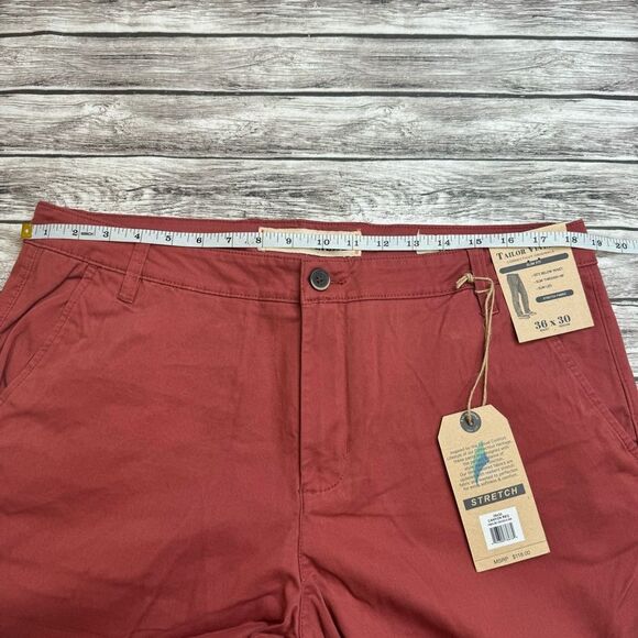 Tailor Vintage Men's Slim Fit Chino Pants Trousers Rust Red 36 x 30 Casual NWT - Picture 9 of 13
